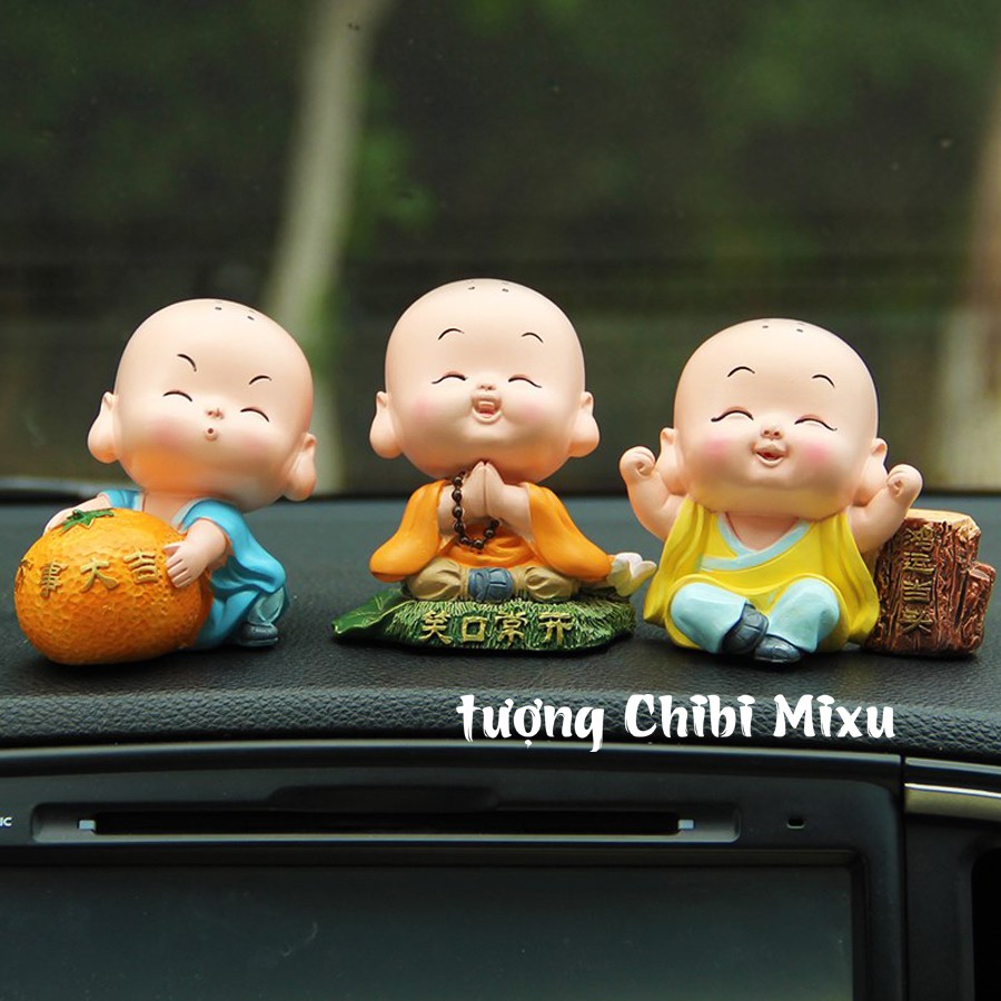 Tượng chibi chú tiểu may mắn