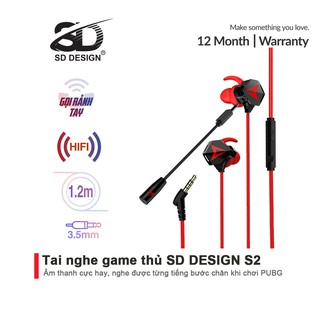 Tai nghe Gaming chính hãng SD DESIGN S2 chuyên dùng cho game thủ có mic, chân kim nghiêng 3.5mm