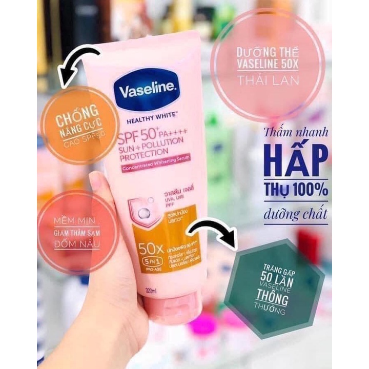 Sữa Dưỡng Thể Vaseline Perfect Serum 50X Tuýp 320ml Thái Lan