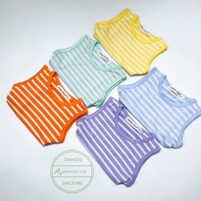 Bộ Ba Lỗ Minky Mom Chính Hãng Cho Bé Trai Gái Vải Thun Lạnh 0 1 2 3 4 5 6 Tuổi-Quần Áo Trẻ Em Sát Nách-BABULALA BL05