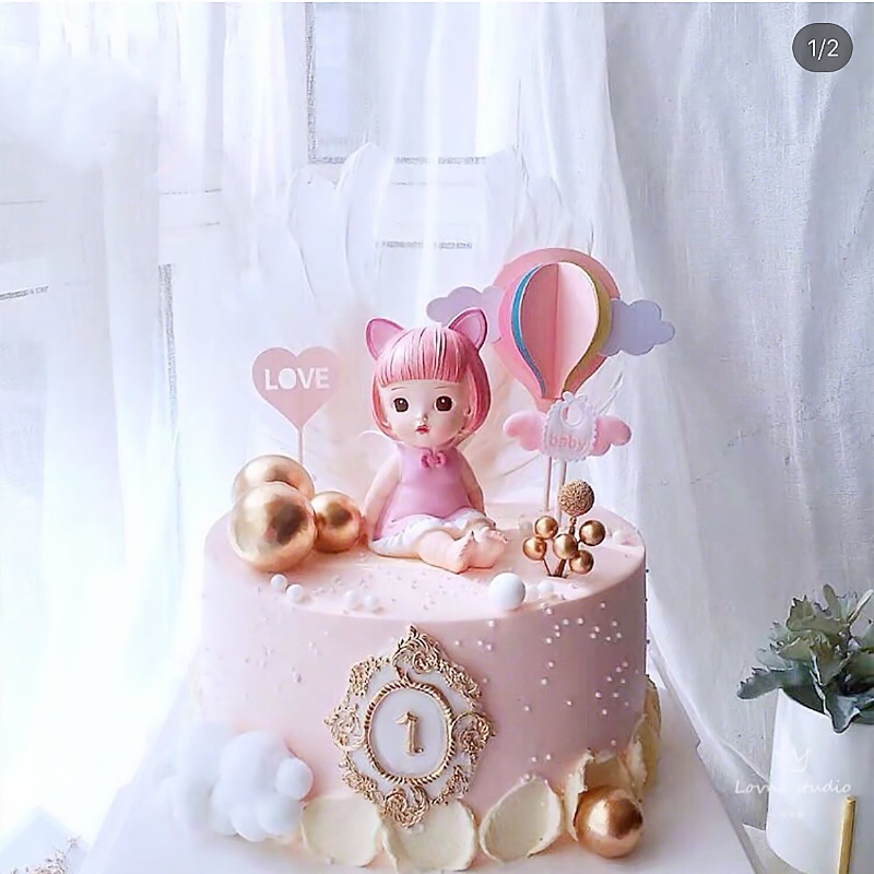 Phụ Kiện Trang Trí Bánh Kem Hình Búp Bê Em Bé Đang Ngủ Dễ Thương