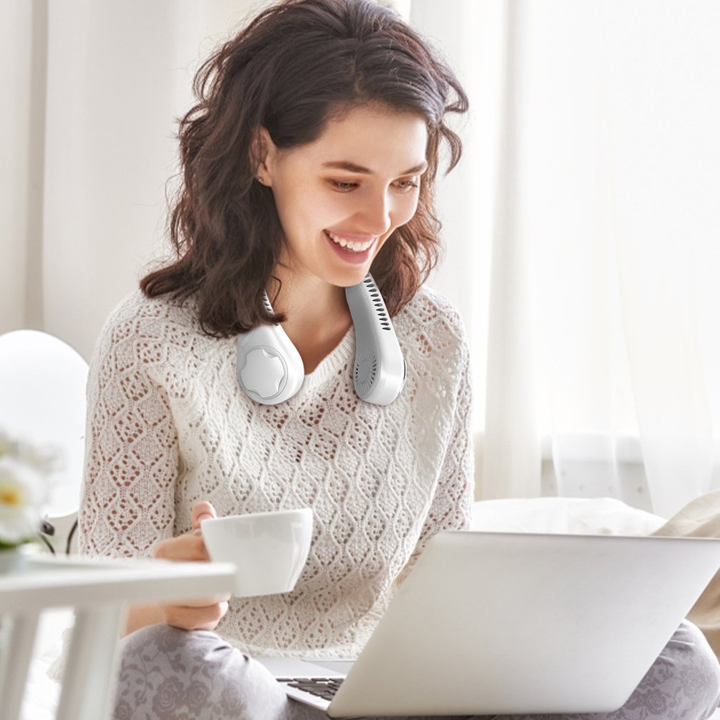 Quạt Đeo Cổ Không Cánh Thiết Kế Nhỏ Gọn Tiện Dụng