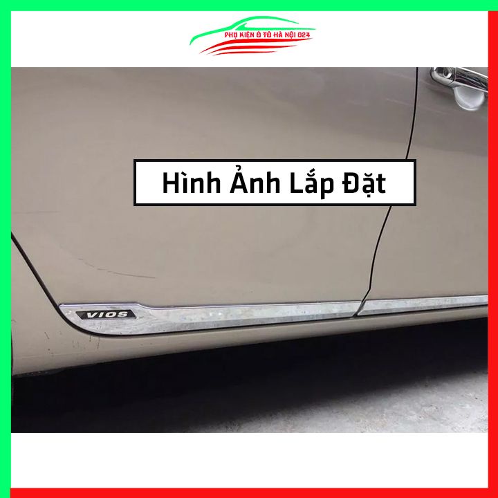 Bộ ốp nẹp sườn Vios 2014-2018 mạ crom trang trí làm đẹp xe