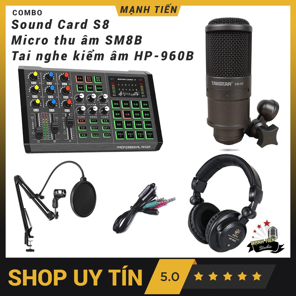 Sound card Thu âm S8 Hát Karaoke Live tream Thu Âm Thế Hệ Mới✔ Kết Nối Bluetooth✔Auto Tune Đẳng Cấp