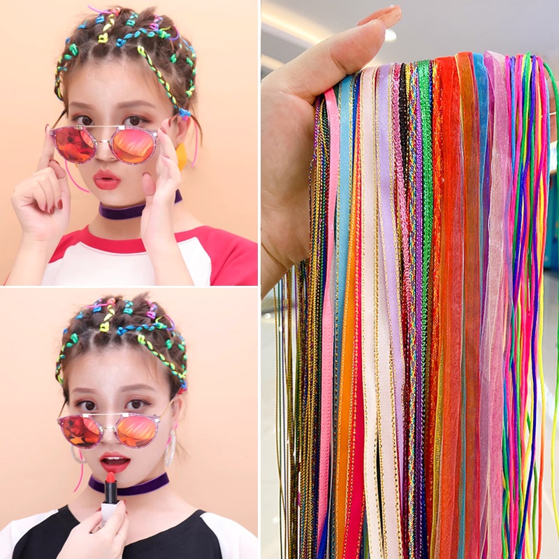 Dây Buộc Tóc Thắt Nơ Ruy Băng Màu Sắc Phong Cách Hàn Quốc Thời Trang