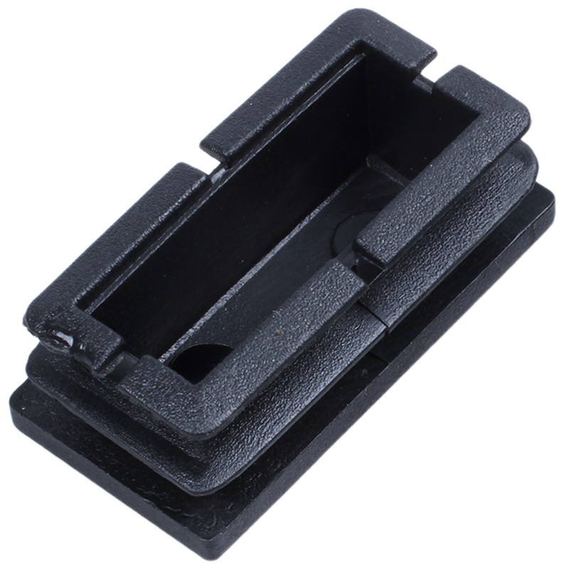 8 Pcs Black Plastic Rectangular Blanking End Caps Inserts 20mm x 40mm