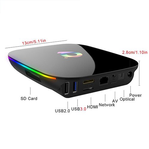 [kèm chuột  bay] Android tivi box RAM 4G EnyBox Q+ (Q Plus) bộ nhớ trong 32G, android 9.0, hỗ trợ học online qua zoom