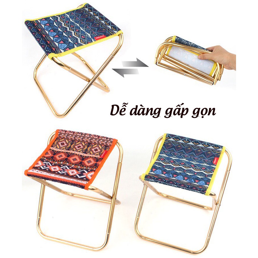 Ghế Gấp Gọn Kim Loại Di Động Cắm Trại Du Lịch, Ghế Gập, Ghế Câu Cá Tiện Dụng Đi Chơi, Đi Dã Ngoại - Tải Trọng 150kg | BigBuy360 - bigbuy360.vn