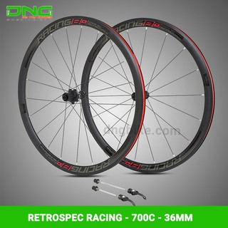 Vành bộ xe đạp đua RETROSPEC RACING 700c 36mm Hub nhôm tăm thẳng