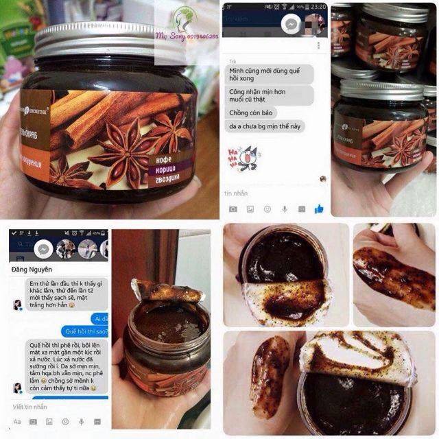 Tẩy Da Chết Quế Hồi & Cafe Exclusive Cosmetic Gel Scrub Coffee Cinnamon Cloves 380g