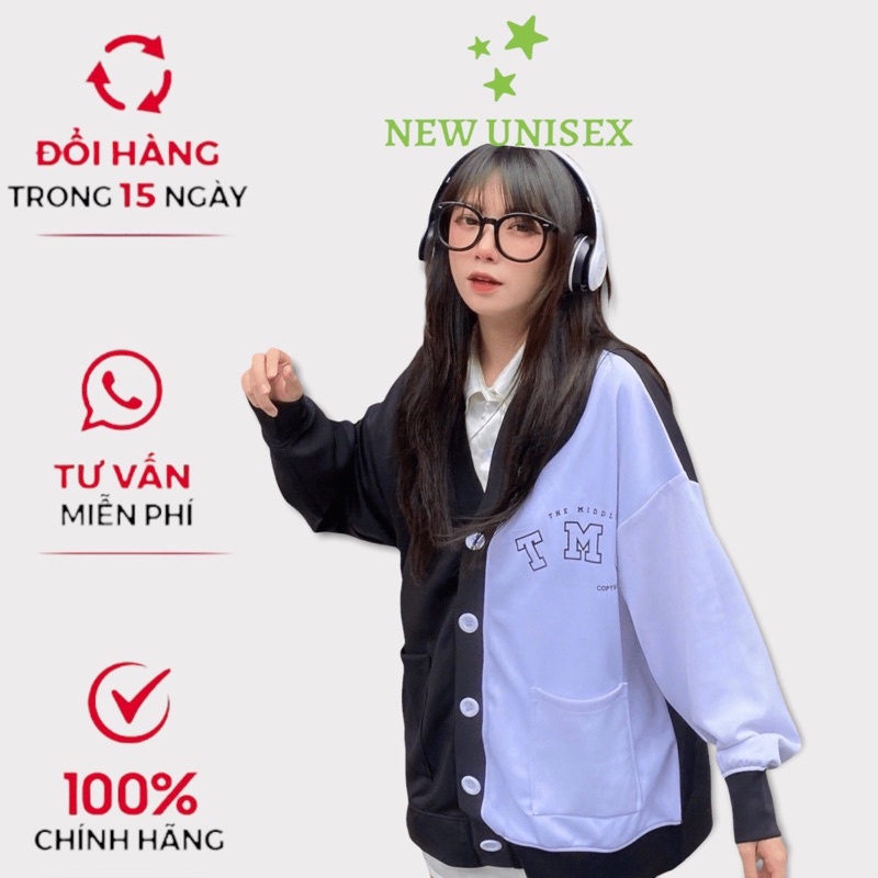 Áo hoodie, áo khoác cadigan thun nỉ ngoại nam nữ cực đẹp Phối 2 Màu Trắng/Đen Siêu Hot [New Unisex]
