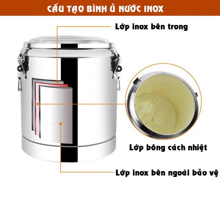 Bình giữ nhiệt Inox có vòi inox 304 cao cấp