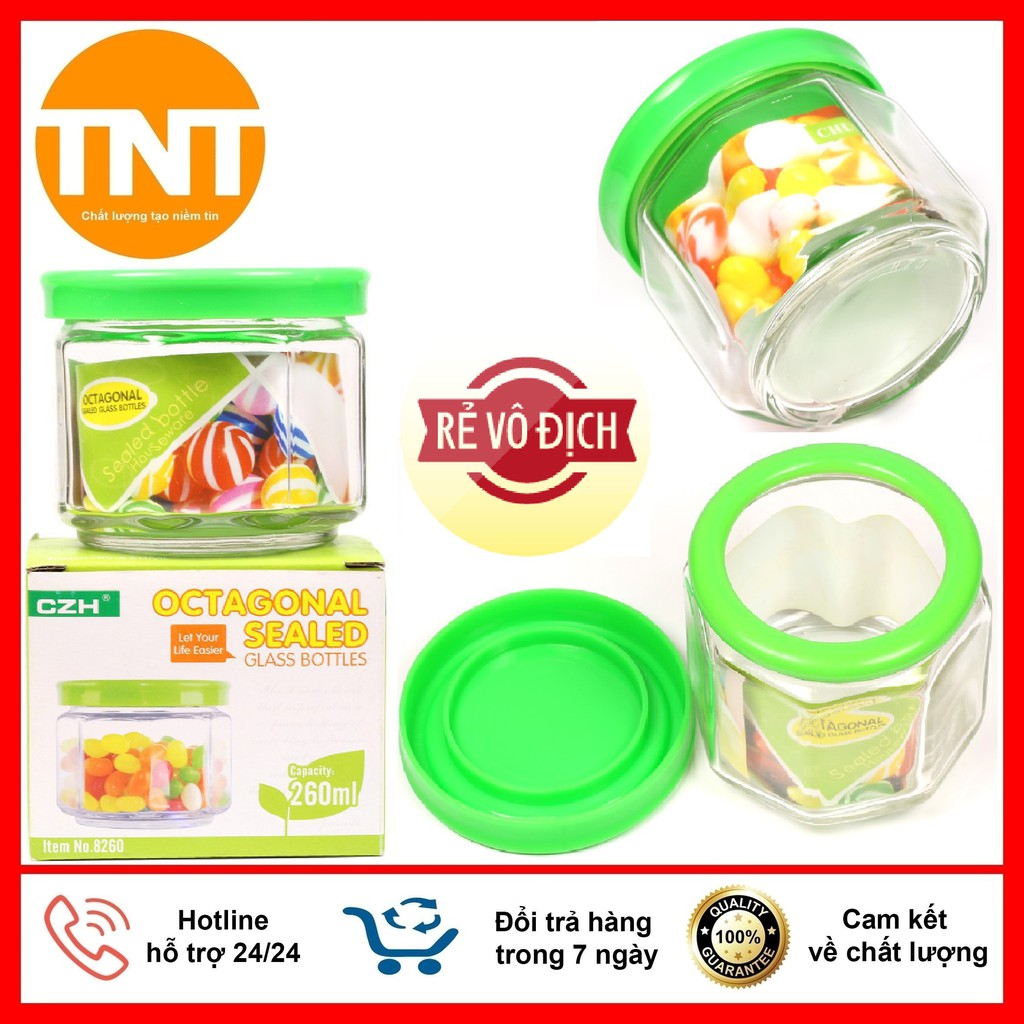 Hũ Đựng Gia Vị, Lọ Thủy Tinh Đựng Gia Vị, Hạt, Bột Các Loại 260ml
