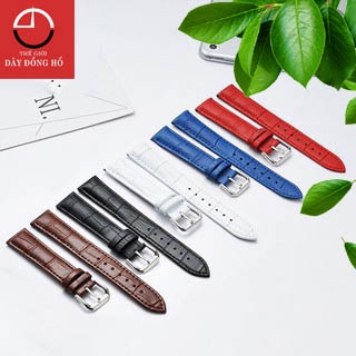 Dây đồng hồ da bò dập vân cá sấu cao cấp hiệu Aono size đủ size FULL MÀU (TẶNG KÈM CHỐT)