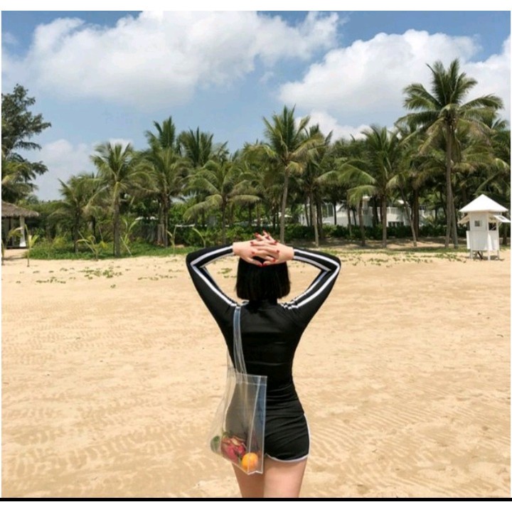 Bikini bồ bơi nữ tay dài quần đùi kín đáo LT82VA