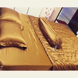 Bộ Chăn Drap Gối Phi lụa Thái tuấn