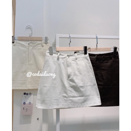 Chân Váy Chữ A Ngắn Lưng Cạp Cao - Kết Nút Lưng thun- Mặc Đi Làm Công Sở CV29 | BigBuy360 - bigbuy360.vn