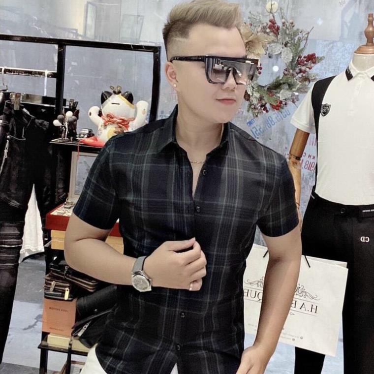 Áo sơ mi Nam Nữ ⚡FREE SHIP⚡ Áo sơ mi tay ngắn Burberry kẻ sọc caro 11 !