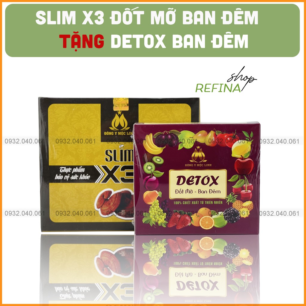 GIẢM CÂN SLIM X3 ( Tặng kèm Detox ban đêm) giảm cân hiệu quả gấp 3 lần
