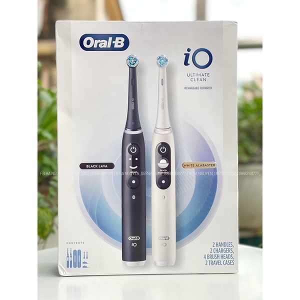 Bộ Đôi Bàn Chải Điện Oral-B iO   Ultimate Clean Rechargeable Toothbrush 2-pack with Travel Case