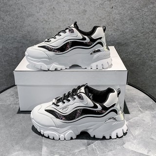 Giày nữ,giày thể thao sneaker độn đế viền sóng chữ V kim tuyến