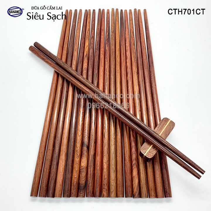 Đũa tròn gỗ Cẩm Lai Siêu sạch (10 đôi) ❤️FREESHIP đơn > 50k❤️ gỗ tự nhiên vân đẹp /Chopstick of HAHANCO (CTH701CT)