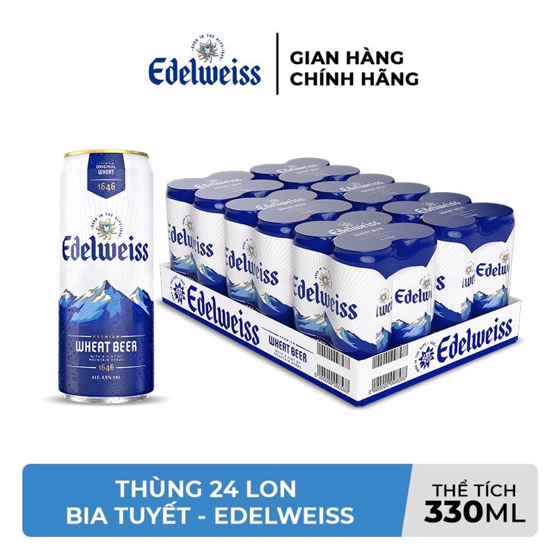 Bia Tuyết-Edelweiss 330ml/lon