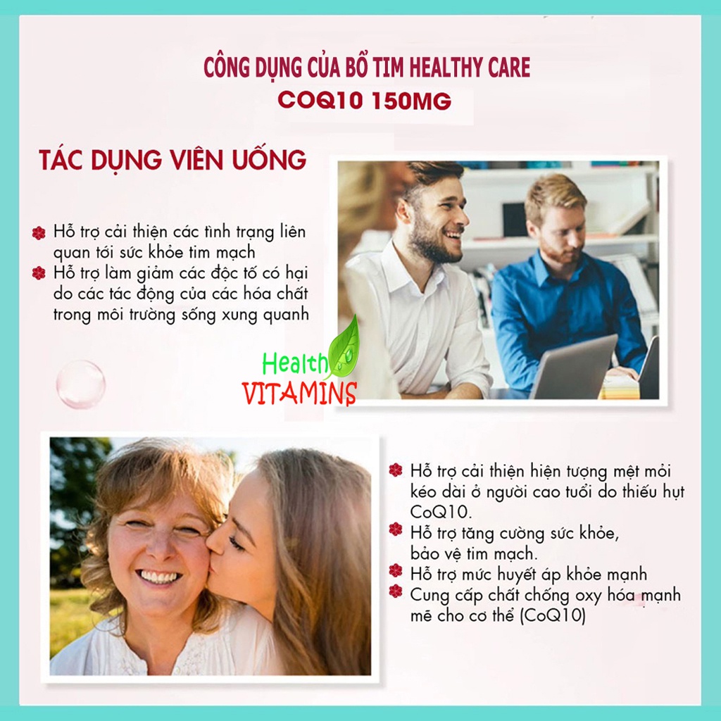 Viên Uống Bổ Tim Healthy Care Coenzyme Q10 150Mg, 100 viên
