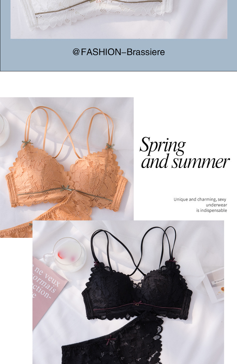 Bộ đồ lót không gọng phối ren xinh xắn đáng yêu dành cho nữ | BigBuy360 - bigbuy360.vn