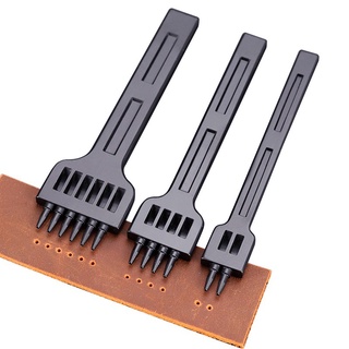 đục da lỗ khâu đồ da làm đồ da dụng cụ Công cụ thủ công bằng da mới Viền Khâu lỗ Đục lỗ Đen Tự làm Bền Di động 2/4/6 Ngạnh