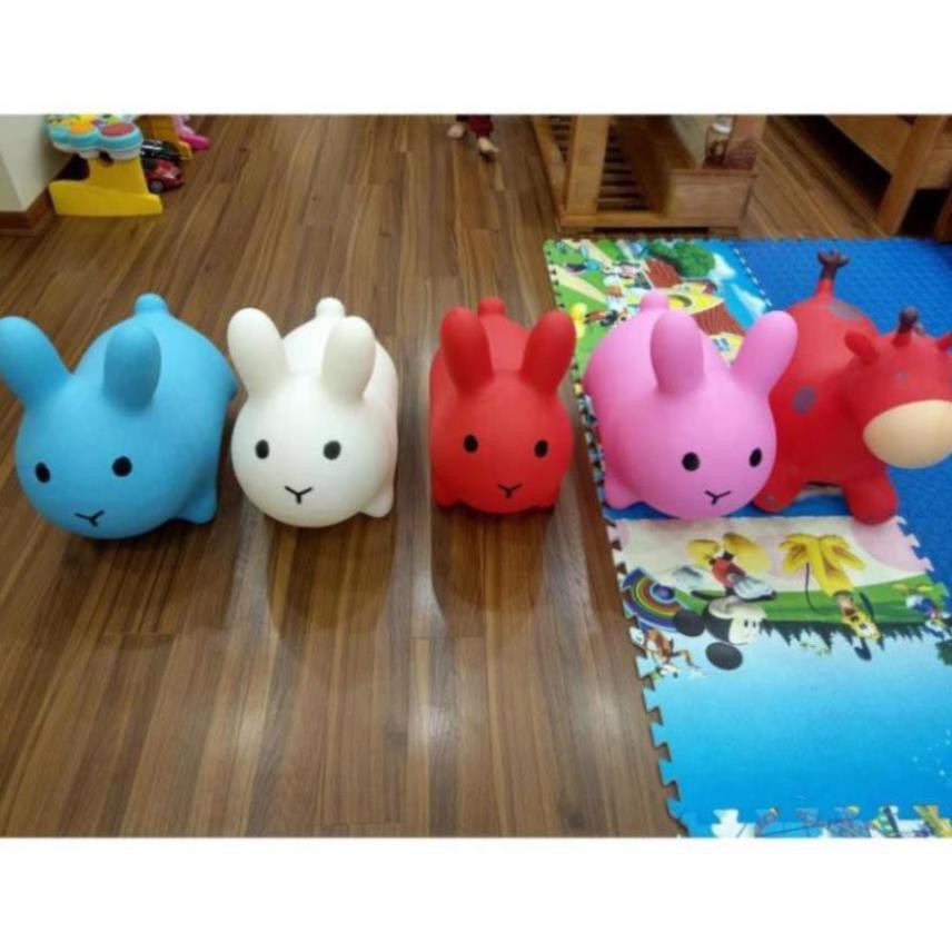 Đồ chơi thú nhún Thỏ Xanh  không mùi cao su bé thỏa sức nhún nhảy bé thích mê, tăng cường vận động