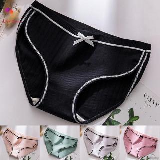LC Panties  Non-mark Thread Antibacterial Cotton Bow Sexy Girl Middle Waist Briefs