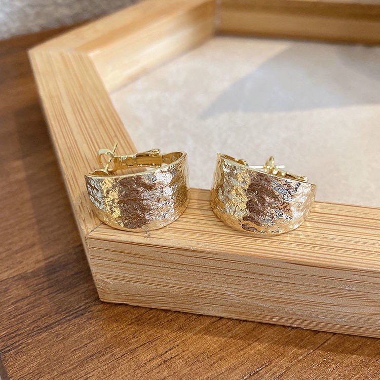 Đôi Khuyên Tai Hình Tròn Phong Cách Retro Hàn Quốc Thiết Kế Thời Trang