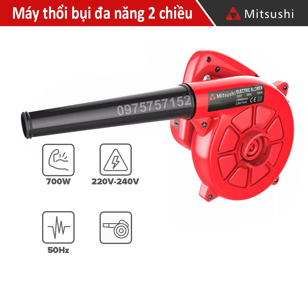 Máy thổi bụi 2 chiều Mitsushi PHILIPPINES MIT-25 công suất lớn 700W đa năng, mô tơ lõi dây đồng, vòng quay tốc độ cao