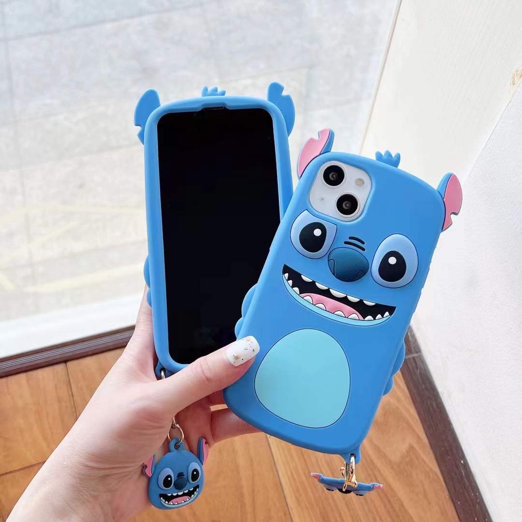 Ốp Điện Thoại Silicone Mềm Chống Sốc In Hình Stitch Ba Chiều Cho iPhone13 12 11 Pro MAX XR i7 Plus 6s