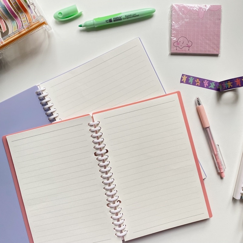 [Binder Healing Color] Sổ còng bìa nhựa màu Pastel xinh xắn dễ thương học tập, take notes hiệu quả