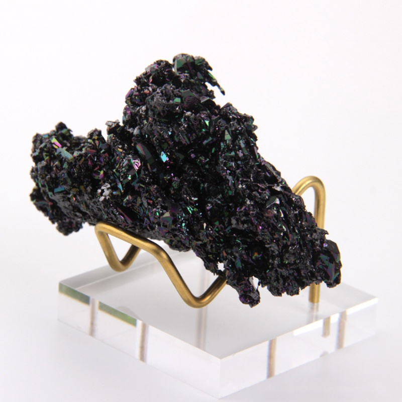 Giá đỡ trưng bày đá khoáng sản bằng kim loại với đế acrylic pha lê