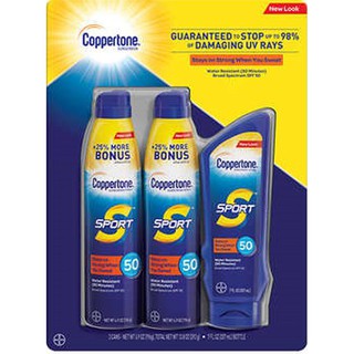 Set chống nắng Coppertone Sport Sunscreen SPF 50 Spray and Lotion (Mỹ)