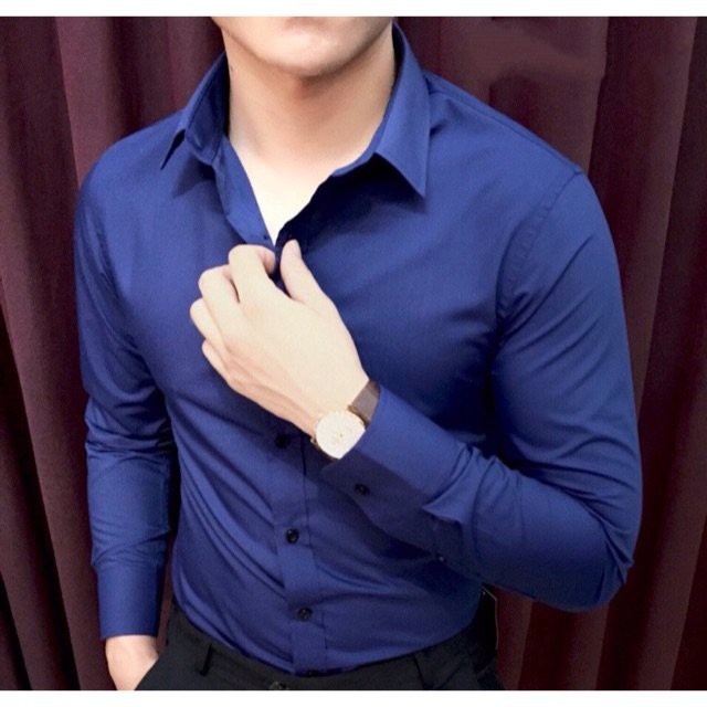 Combo 3 áo Sơ Mi nam F8888 Đen Đỏ Xanh Than như hình