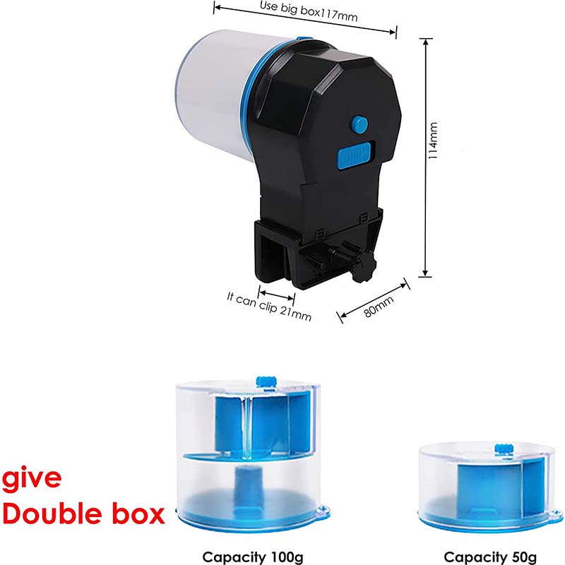 AQUARZOO Aquarium Automatic Fish Feeder with Timer Auto Feeder with 2pcs Food Dispensers for Fish Aq