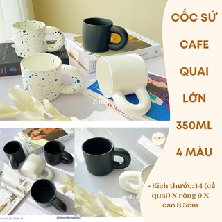 Cốc giáng sinh sứ mực bắn cao cấp cỡ lớn 370ml, tách uống cà phê, ly sứ, phong cách hàn quốc - chill mug - almondconcept