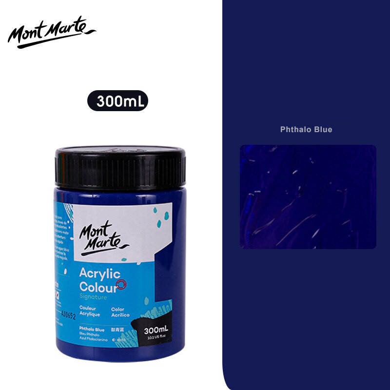 Màu Acrylic Mont Marte 300ml - Phthalo Blue - Acrylic Colour Paint Signature 300ml (10.1oz) - MSCH3020