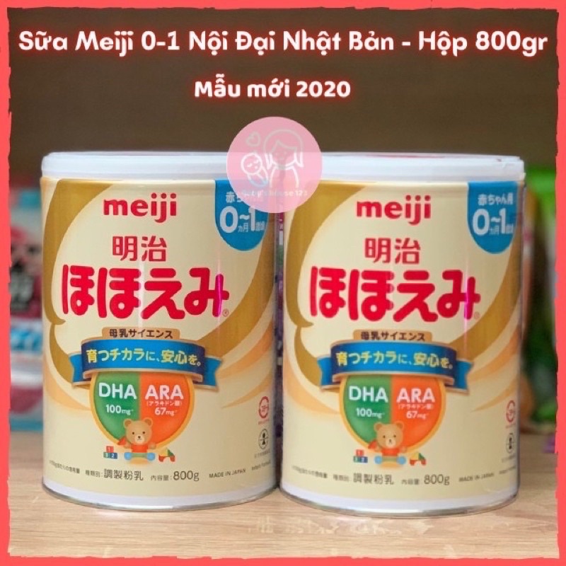 sữa meiji 0-1 lon 800g nội địa vàng