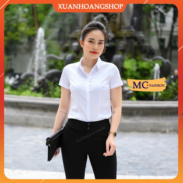 Áo Sơ Mi Trắng Nữ Công Sở Đẹp Mc Fashion, Tay Cộc, Dài, Lửng, Lỡ, Size Đủ, Chất Vải Mát, Co Giãn Nhẹ, A0074 | BigBuy360 - bigbuy360.vn