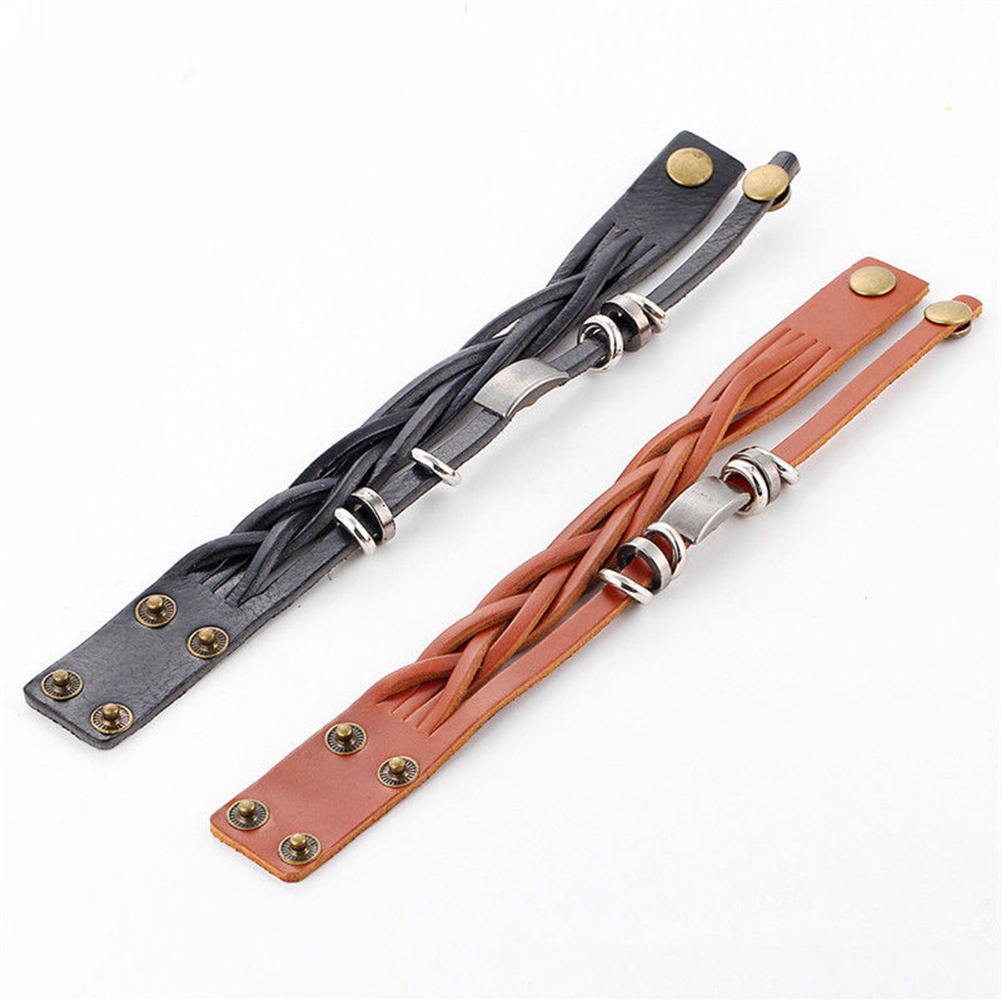 Vòng tay da nhiều dây cá tính sang trọng phong cách cổ điển dành cho nữ