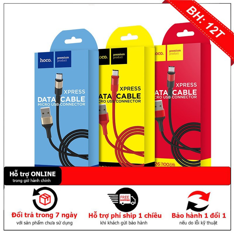 Dây sạc nhanh type c bọc dù siêu bền hoco x26 , sạc nhanh 3.0 , hàng chính hãng , dây dù chống đứt, siêu bền