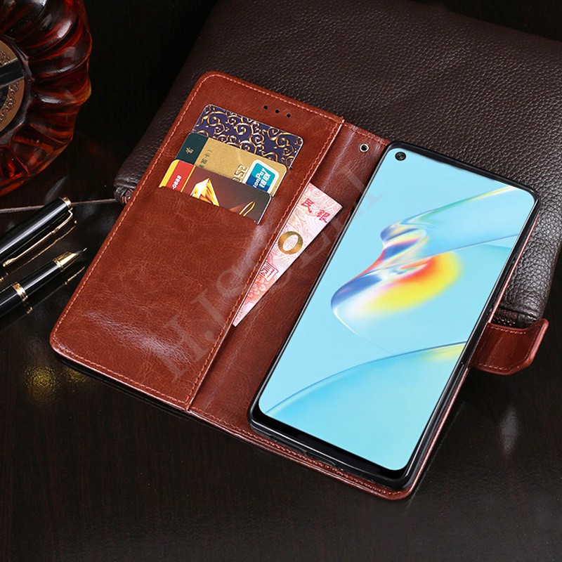 Bao da điện thoại nắp lật kiêm ví cho OPPO A54 4G