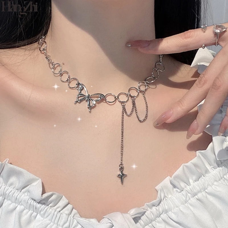 Vòng cổ mặt dây chuyền hình bướm thời trang đơn giản cá tính cho nữ