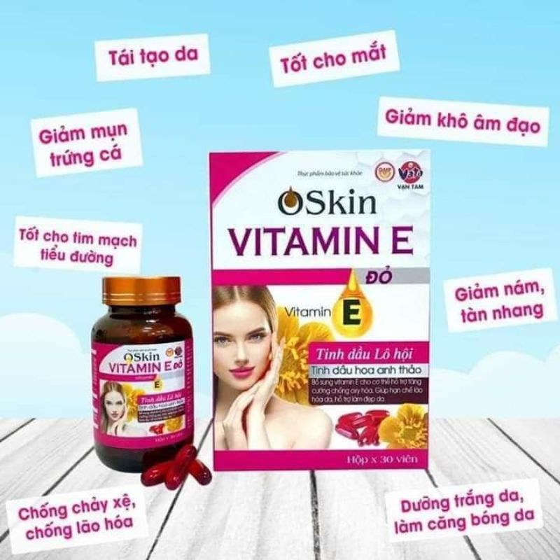Viên Uống Oskin Vitamin E đỏ