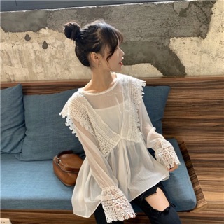 Áo nữ phối ren có kèm lót trong